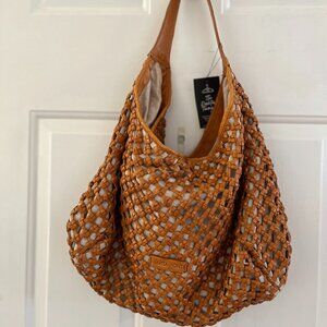 Marta Ponti Portugal Bohemian Festival Woven Leather Brown Shoulder/Tote Bag